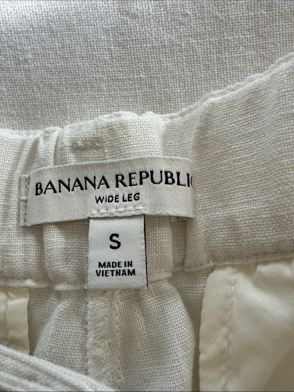 White linen wide linen pant size small